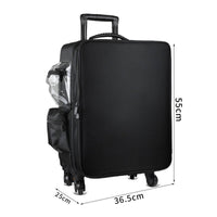 Makeup Case with Rotating Wheels Hard-Sided Sminkkoffert Med Hjul Rolling Organizer with Dividers for Hairstylists, Travel