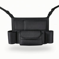 Adjustable Center Console Organizer Hanging Car Purse Holder Easy to Install Car Storage Bag with Pockets Leather for Drivers, Commuters
