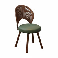 Retro Design Upholstered Bentwood Rolling Chair Ergonomic Design Rolling Bentwood Task Chair Easy Assembly pivot Seat for Home Workers, Students, Professionals, Study Room, Bedroom, Dormitory