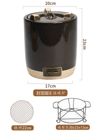 封泥富强炉升级陶炉围炉煮茶烤火炉室内家用烧烤炉户外封好棉新款