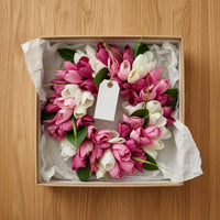 Pink and White Bloom Wreath Mother's Day Gift Artificial Bloom Wreath for Garden