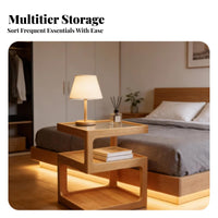 Bedside Storage Table Creative Design Number-Shaped Side Table Rounded Corners