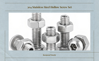 304 stainless steel hex hollow screws, rustproof for lamps, electronics, assembly