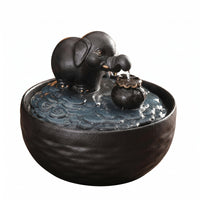 USB Tabletop Water Feature Textured Glazed Decorative Piece for Desk