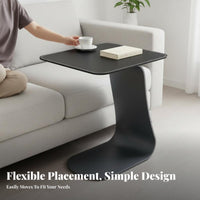 C-Shaped End Table ScuffResistant Living Room Furniture With Storage Pouch