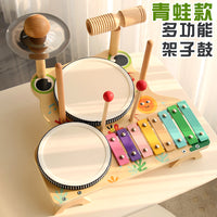Wooden Multi-Function Drum and Xylophone Set for Kids