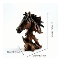 Horse Head Sculpture Resin Figurine Equestrian for Wine Cabinet, Art Collectors