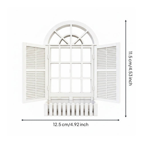 1:12 Scale Window Model European Style Dollhouse Window with Shutters House Decoration for Diorama