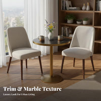 3-Piece Round Table and Chair Set Light Luxury Design 3-Piece Breakfast Nook Set