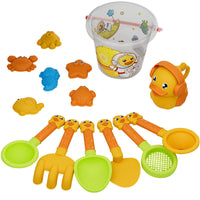 Yellow Duck Kids Beach Sand Toy Set with Bucket and Digging Tools
