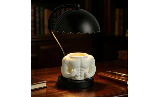 Decorative Torso Lamp with Pen Holder Stylish Sculptural Lamp with Storage Cup Modern Space-Saving for Bedside Table, Vanity, Reading Nook