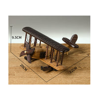 Wooden Biplane Model Nostalgic Wooden Airplane Ornament Unique for Office Desk