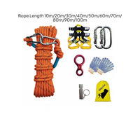 7 Pieces Wear-Resistant High-Elevation Escape Rope Set Anti-Slip Emergency Rappelling System Steel Wire Core