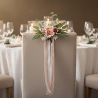 Wedding Chair Flowers Easy to Use Chair Back Floral Garland Artificial