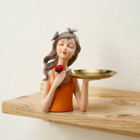 2 Pieces Decorative Girl Sculpture Abstract Girl Statue Unique Design