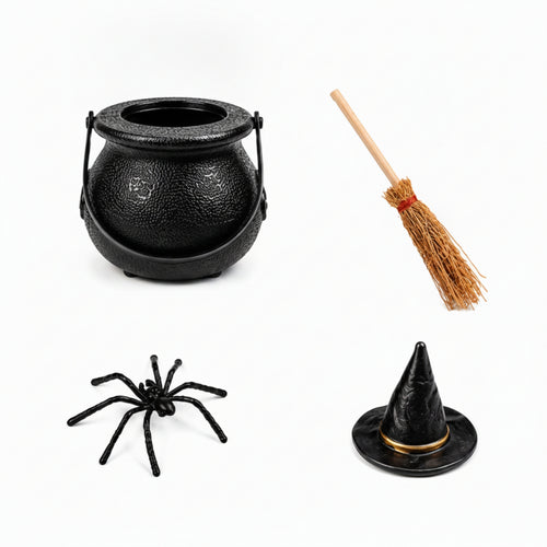 36 Pieces Halloween Decoration Set Witch Decor Set Textured Reusable for Desk