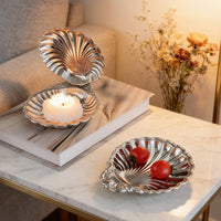 Shell Bowl Decorative Design Shell-Shaped Snack Plate Mirror Finish