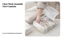 foldable textile container with transparent panel Large Capacity Wardrobe Organizer for Renters