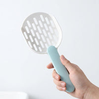 Cat Litter Sifter and Sifter Sieve with Base, Sand Sifter for Cats and Kittens, Angled Ladle for Box Trays, Grey