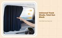 Car sun shade blocks sun, easy install.