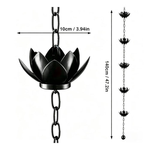 Lotus Rain Chain Sturdy Lotus Flower Rain Chain Splash Control for Patio