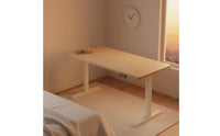 Single Motor Electric Standing Desk Wooden Top Height Adjustable Desk Metal Frame Height Adjustable Table T-Shaped Base