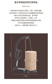 zakka复古怀旧铸铁线轴绕绳器摆件家居客厅花园装饰橱窗陈列道具