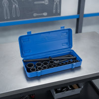 Socket Wrench Set with Case Heavy-Duty Socket Set with Carrying Case 12-Point Tools for Amateur Mechanics, Auto Repair, Garages, Workshops