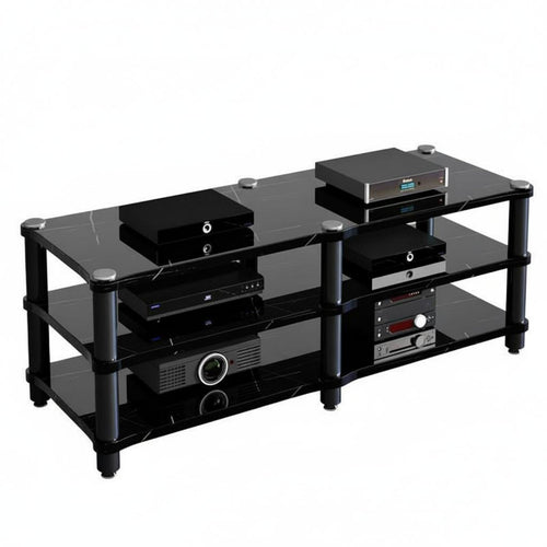 Amplifier Stand Stable Structure Home Theater Equipment Shelf Space-Saving Stereo Component Cabinet for Audiophiles, Living Room
