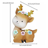 2 Pieces Solar Deer Statue Resin Home Decor Water Resistant for Yard