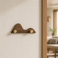 Wooden Wall Hooks, Single Coat Hooks, Individual Hallway Bedroom Decorative Hooks, Minimalist Design for Hats Handbags, 3-5 kg Capacity
