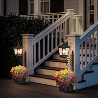 2-in-1 Solar Wall Lamp with Flower Pot Design for Garden and Patio