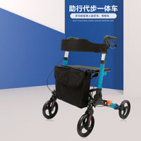 Aluminum Alloy Folding Walker for Seniors with Four Wheels and Shopping Cart