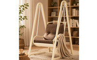 Padded Hanging Swing Chair with Stand Compact Hanging Swing Chair with Cushion Powder-Coated Furniture Outdoor for Garden