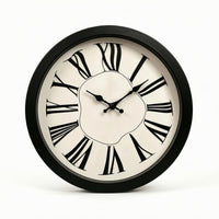 Distorted Timepiece Dial Non Ticking Wall Clock with Roman Numerals Quiet Sweep for Bedroom