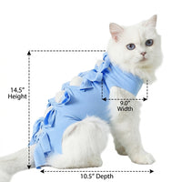 Cat Recovery Suit Full Body Neuter Suit for Cats with Ties, Post Surgery Cat Clothes with Partial Leg Coverage, Anti Licking Post-Surgery Recovery