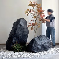 Simulated Black Mountain Stone Floor Decoration