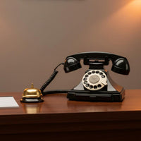 Rotate Dialing Audio Guestbook Phone Bronze Handle Audio Guest Book Namecard Tray Vintage Guest Book Phone Easy to Use for Wedding Planners, Party, Hotel