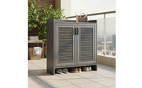 Waterproof Aluminum Shoe Cabinet Large Capacity Freestanding Shoe Storage Cabinet Formaldehyde-Complimentary Household Furniture Minimalist Design for Outdoor, Balcony