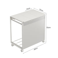 Trash Bag Holder Cart with Lid 3-Compartment Trash Bag Holder Cart Easy Access