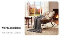 Upholstered Sled Base rocking chair Highsupportive assistance Rocking Chair Thick pad Sturdy Frame for Adults, Patio