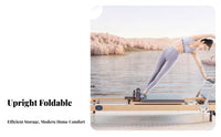 Pilates Reformer Space Saving Home Exercise System Training Equipment Professional Grade Upright Storage Reformer for Adults, Women, Exercise, Gym