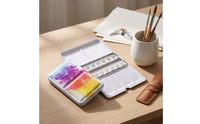 Paint Box with 14 Compartments Compact Watercolor Tin with Insert Portable Metal Paint Case for Hobbyists, Students, Travel, Sketching, Plein Air