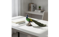 Peacock Figurine Hand-Painted Peacock Statue Bird Figurine Detailed Decor Nature-Inspired for Collectors, Shelf, Display Cabinet