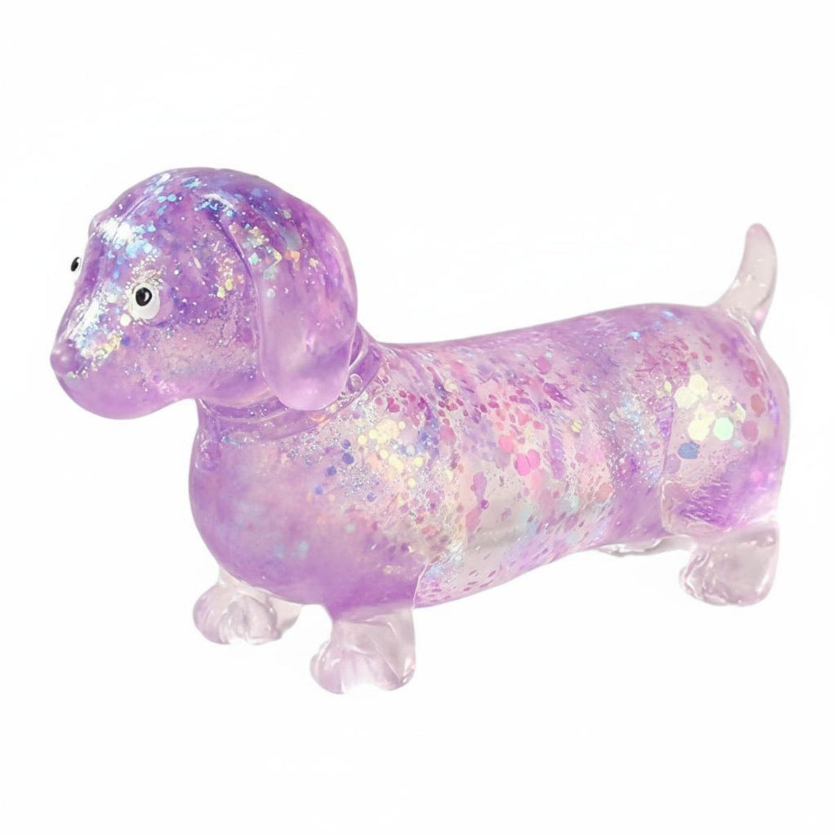 Glittery Dachshund Squishy Toy Soft Dachshund Squishy Glitter Gel Wiener Dog Stress Ball Anxiety Relief for Desk, Office