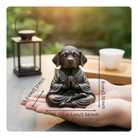 Meditating Dog Statue Easy to Low-Maintenance Dog Figurine Outdoor Friendly Resin Peaceful Animal Figurine for Office