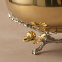 Bowl with Butterfly Base Ornate Gold Metal Bowl Elegant Compote for Vanity