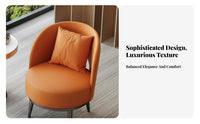 Light Luxury Design Upholstered Swivel Barrel Chair Comfortable Cushioning Commercial Seating Ergonomic Design Indoor Furniture High-Density Foam for Interior Designers, Apartment Dwellers, Hotel Lobby, Sales Center, Reception Area, Living Room