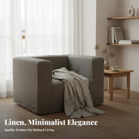 Upholstered literary Chair Wabi-Sabi aesthetic Armless Block Chair Nordic Design Sturdy Construction for Guesthouse Owners