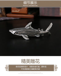 新款仿真镶钻鲨鱼首饰盒珐琅彩合金饰品收纳盒家居摆件金属工艺品